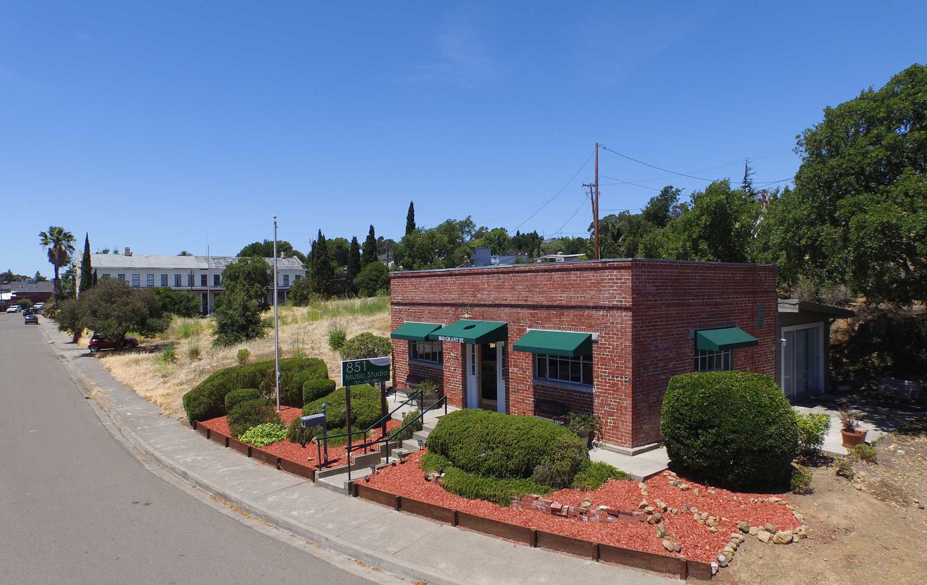 851 Music Studio evening picture taken from outside